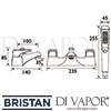 Bristan Jute Bath Shower Mixer 8 Litre Flow Limit Dimensions